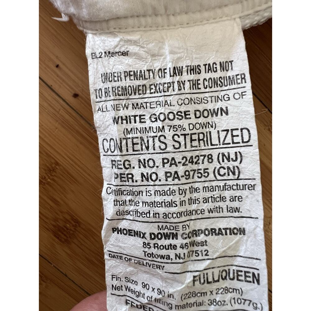 Phoenix Down USA HOTEL Quality White Goose Down Comforter Queen Min. 75% Down